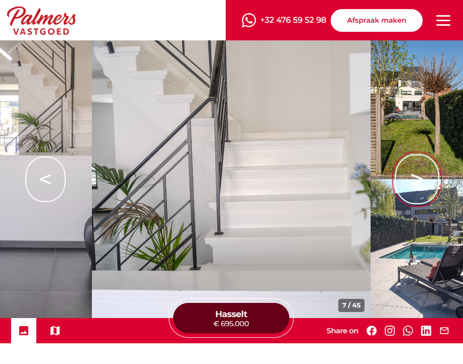Palmers Vastgoed website op tablet